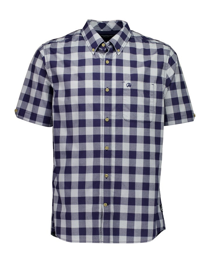 Load image into Gallery viewer, Swanndri Mens Rings Beach Shirt - Iceberg/Navy
