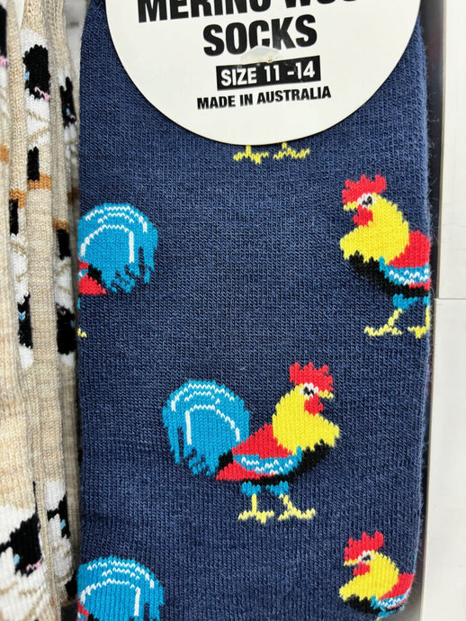 Five Mile Merino Socks - Roosters
