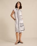 Marco Polo Womens Sleeveless Brushed Stripe Dress