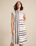 Marco Polo Womens Sleeveless Brushed Stripe Dress