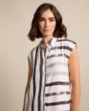 Marco Polo Womens Sleeveless Brushed Stripe Dress