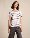 Load image into Gallery viewer, Marco Polo Womens Short Sleeve Brushed Stripe Top
