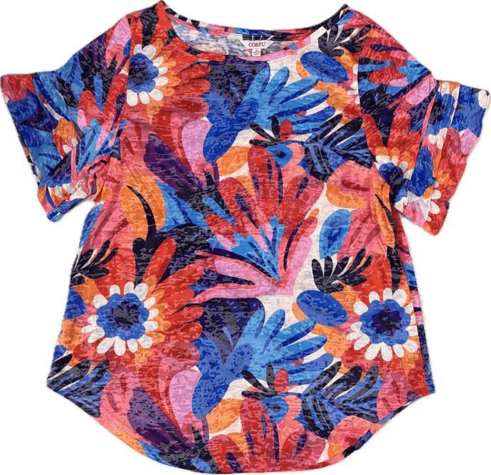 Corfu Womens Bloom Boom Printed Top