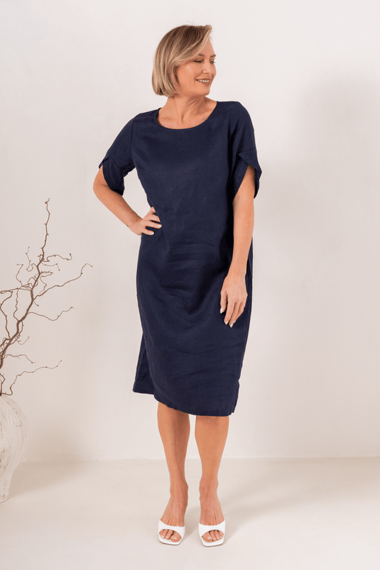 See Saw Womens Linen Envelope Dress