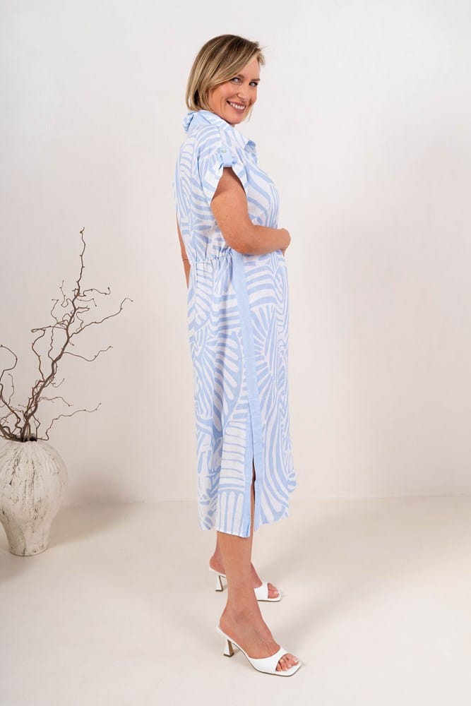 Load image into Gallery viewer, See Saw Womens 100% Linen Collared Button Thru Dress
