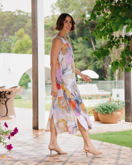 See Saw Womens Petal Drift V Neck Dress