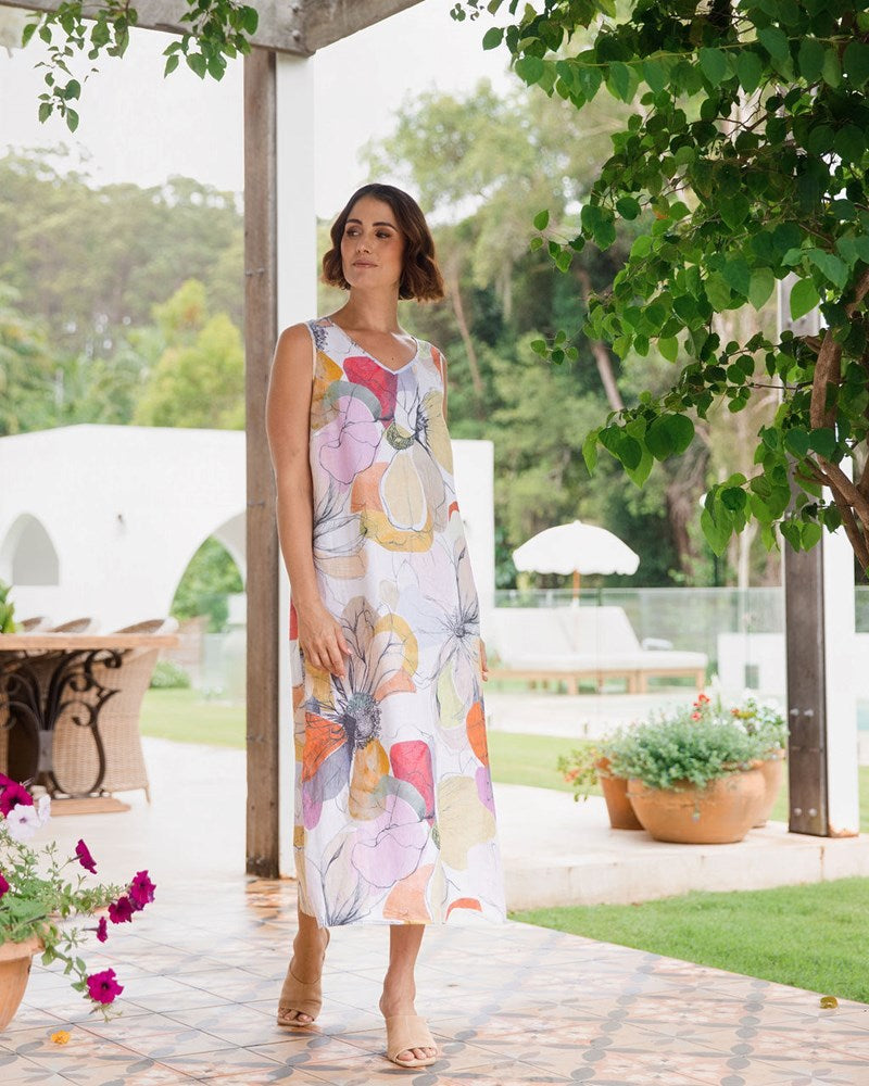 Load image into Gallery viewer, See Saw Womens Petal Drift V Neck Dress
