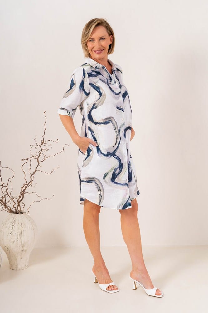 Load image into Gallery viewer, See Saw Womens Linen Shirtmaker Dress
