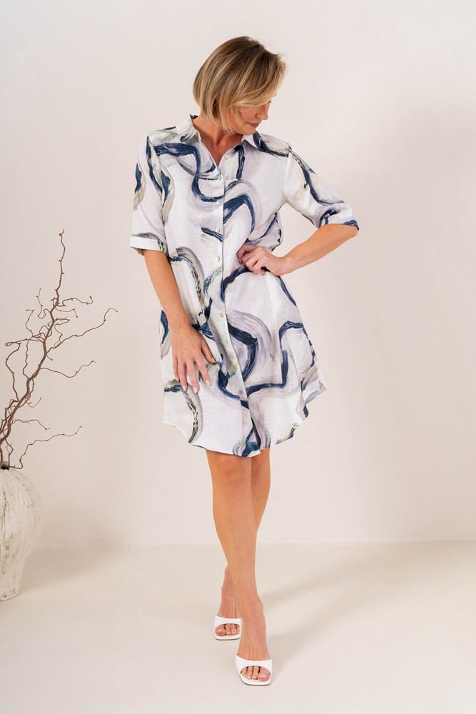 Load image into Gallery viewer, See Saw Womens Linen Shirtmaker Dress
