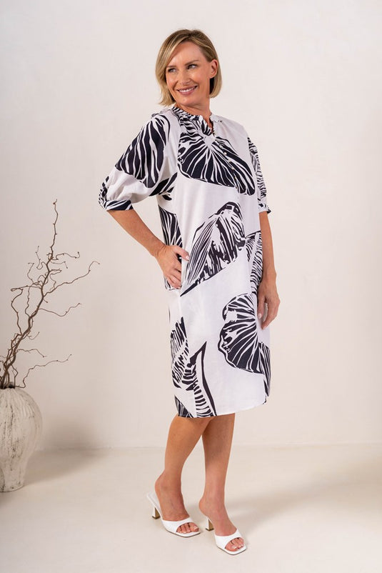 See Saw Womens Shell Print Linen Dress