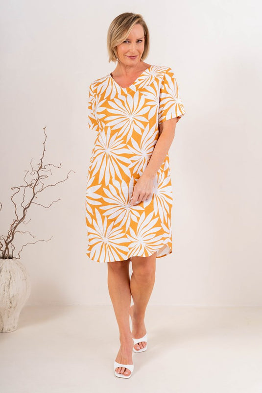 See Saw Womens Summer Days V Neck Dress