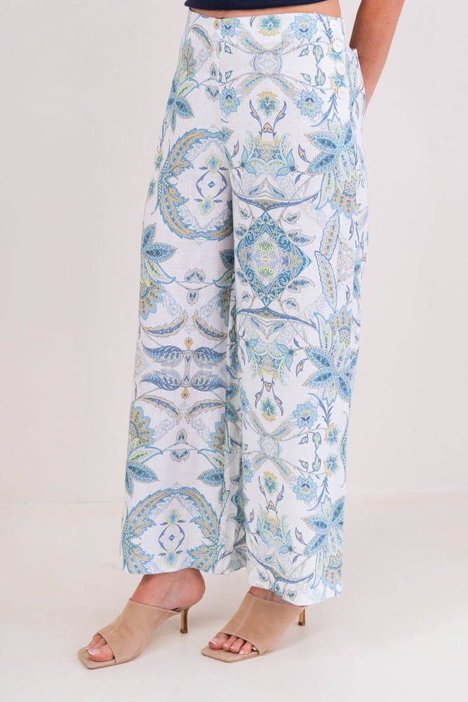 Load image into Gallery viewer, See Saw Womens 100% Linen Palazo Pant
