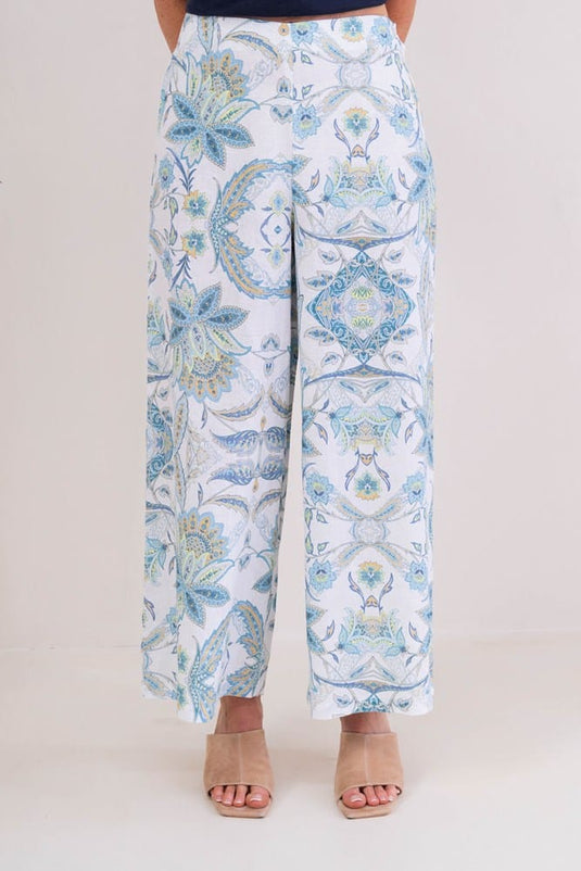 See Saw Womens 100% Linen Palazo Pant