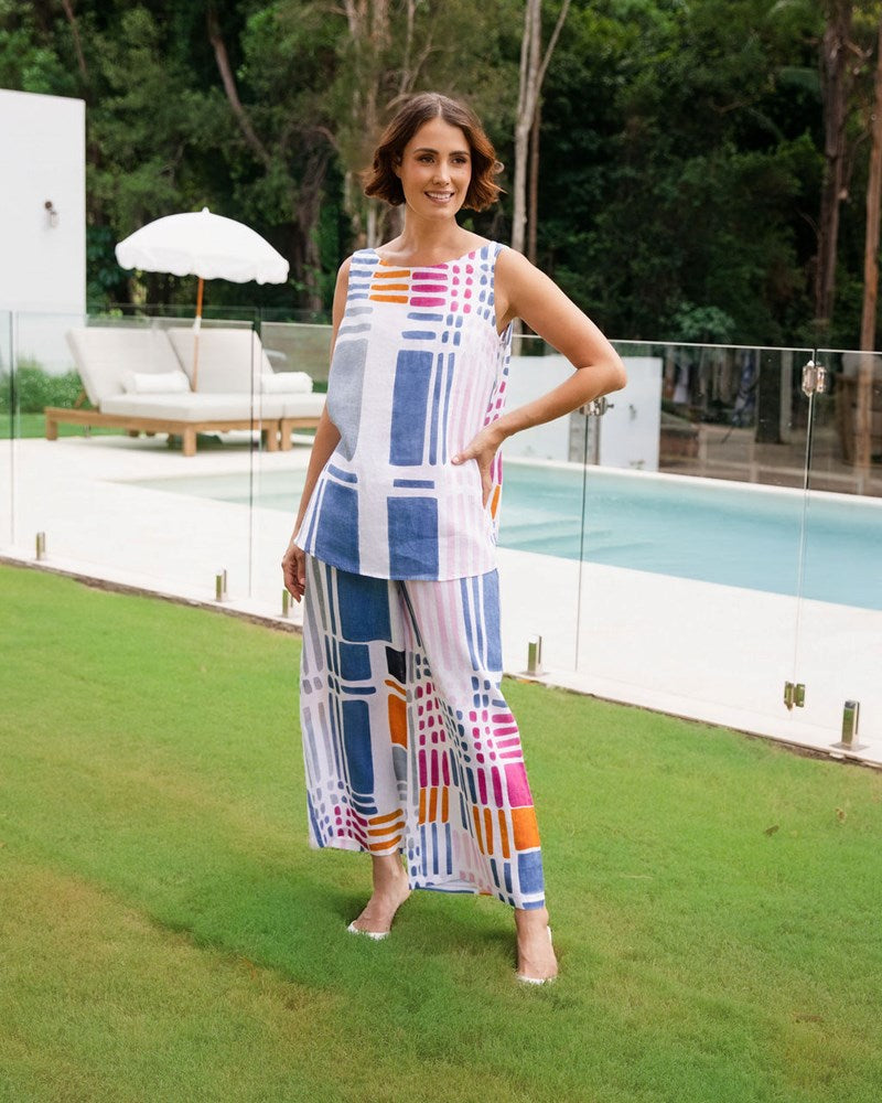 Load image into Gallery viewer, See Saw Womens Linen Palazzo Pant - Gallery Print
