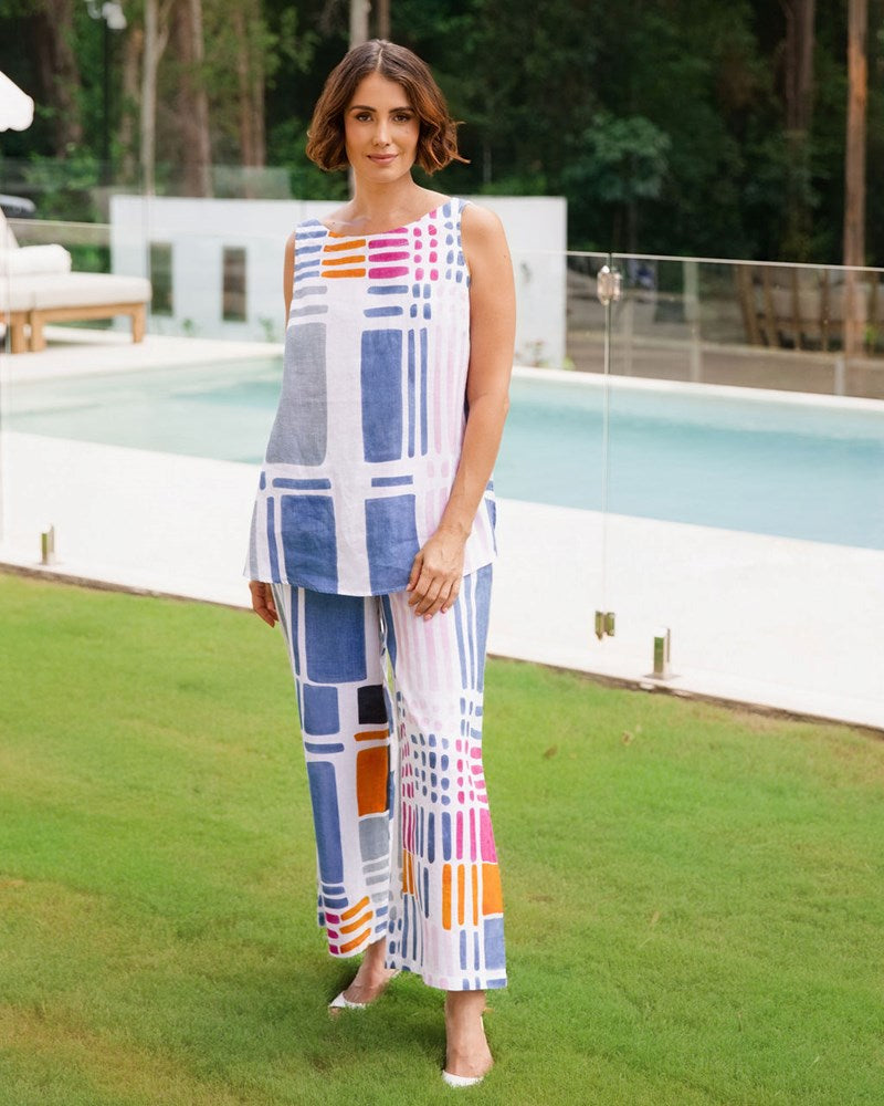 Load image into Gallery viewer, See Saw Womens Linen Palazzo Pant - Gallery Print
