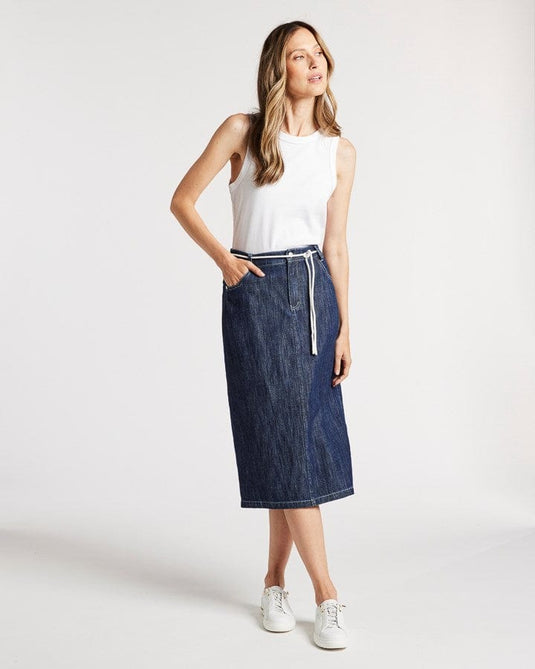 Yarra Trail Womens Seine Skirt - Indigo