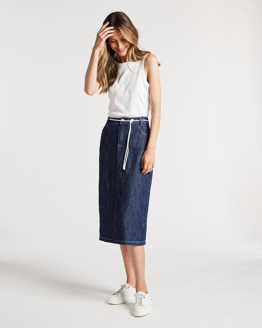 Yarra Trail Womens Seine Skirt - Indigo