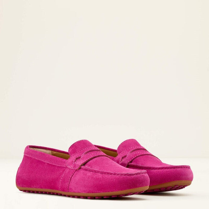 Ariat Womens Selene Driving Moc - Hot Pink Suede