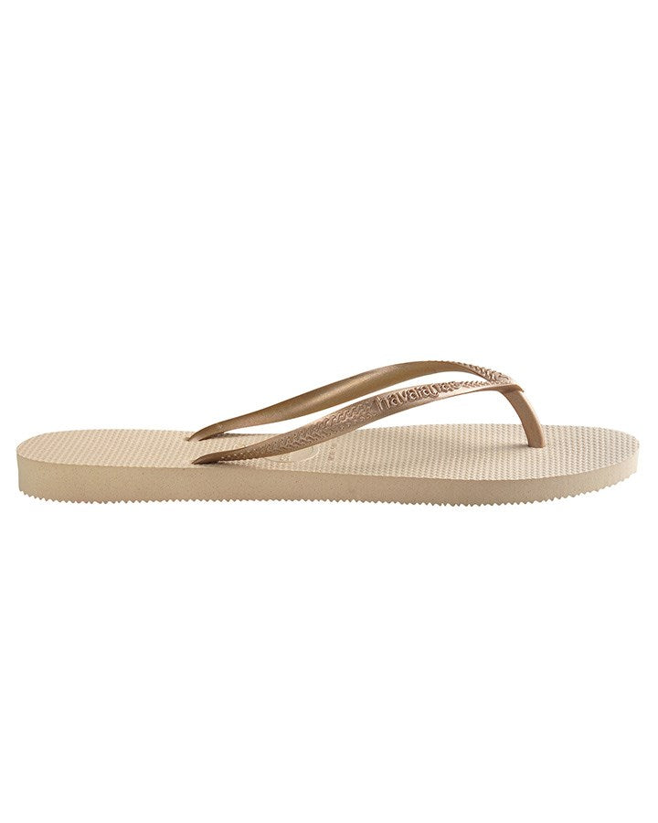 Load image into Gallery viewer, Havaianas Womens Slim Metallic Sand Grey/Light Golden - Thongs
