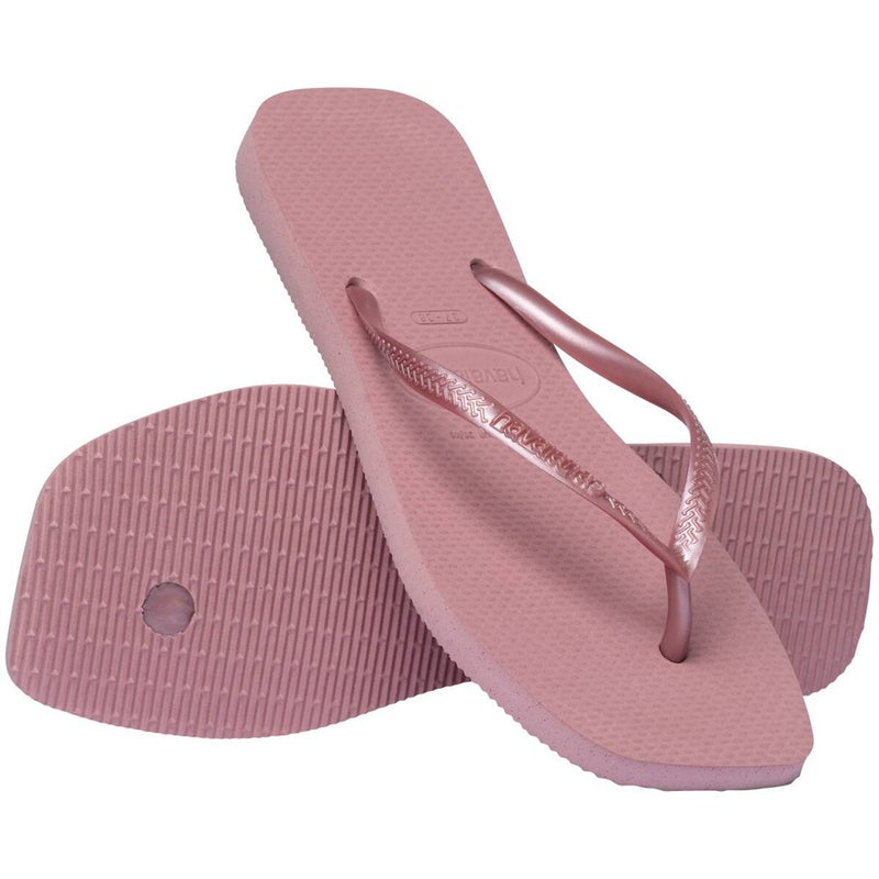 Load image into Gallery viewer, Havaianas Womens Slim Square Solid Purple Clay Thongs
