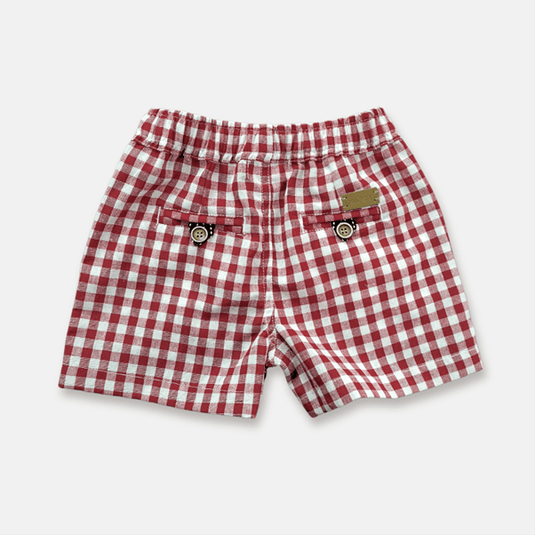 Love Henry Baby Boys Sonny Shorts - Red Check