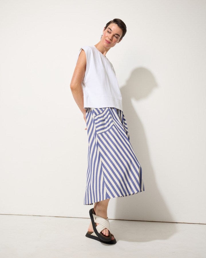 Load image into Gallery viewer, Marco Polo Womens Spliced Stripe Skirt

