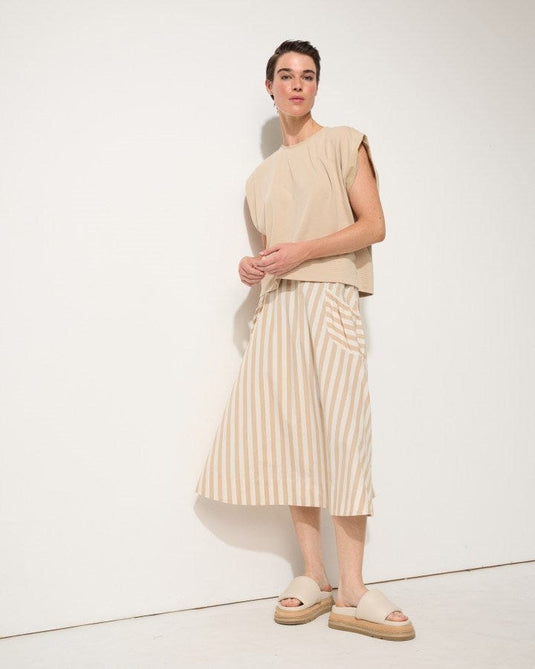 Marco Polo Womens Spliced Stripe Skirt