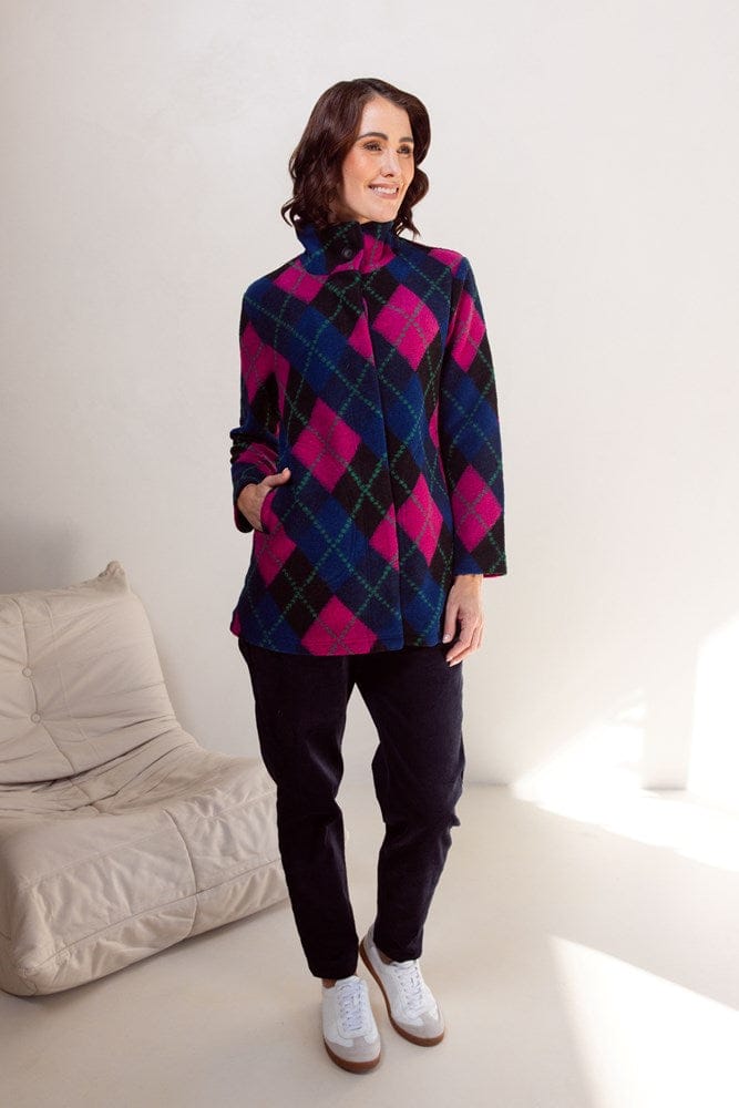 Load image into Gallery viewer, See Saw Womens 50% Boiled Wool 50% Poly/Acrylic Plaid Flannel Neck Coat
