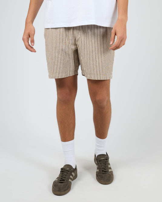 Silent Theory Mens Stripe Linen Short