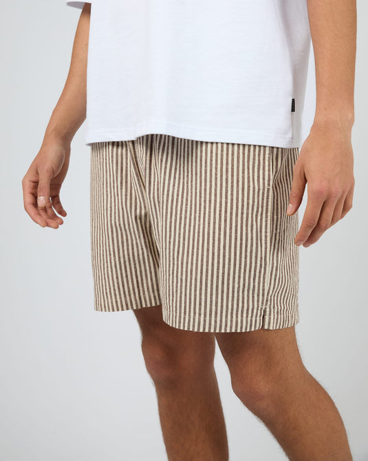 Silent Theory Mens Stripe Linen Short