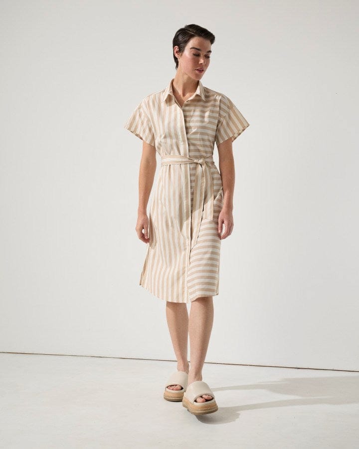 Load image into Gallery viewer, Marco Polo Womens Swing Stripe Shirtdress
