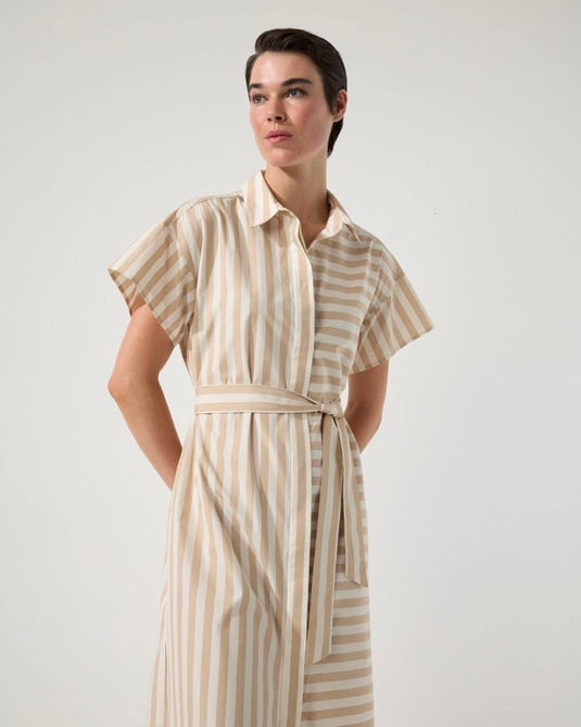 Marco Polo Womens Swing Stripe Shirtdress