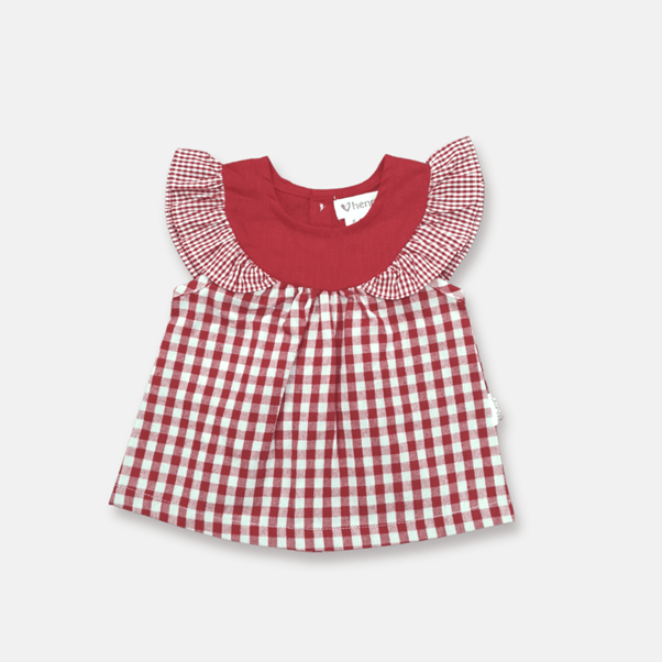 Love Henry Baby Girls Tasmin - Red Checks