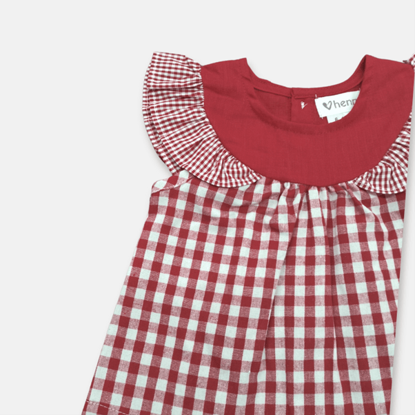 Load image into Gallery viewer, Love Henry Baby Girls Tasmin - Red Checks
