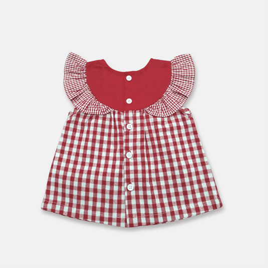 Love Henry Baby Girls Tasmin - Red Checks