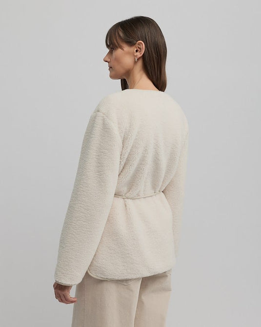 Yarra Trail Womens Teddy Coat - Ecru