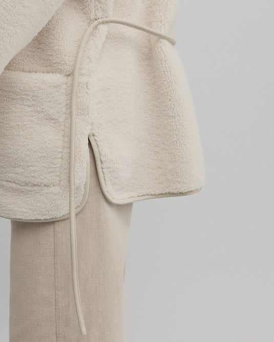 Yarra Trail Womens Teddy Coat - Ecru