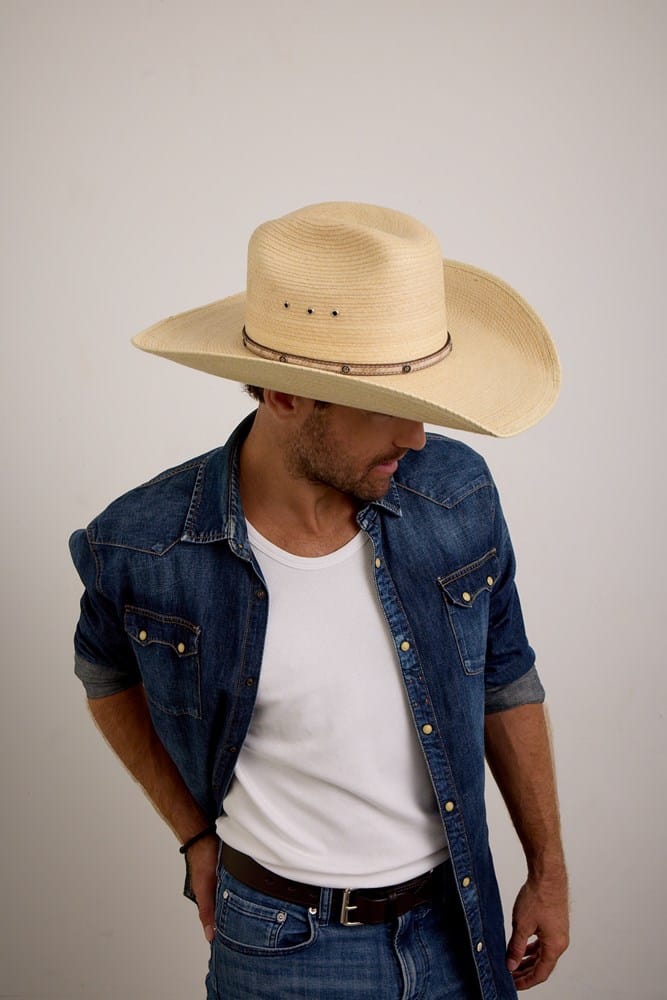 Load image into Gallery viewer, Avenel The Chuck Wagon Guatemalan Palm Leaf Western Hat - Natural
