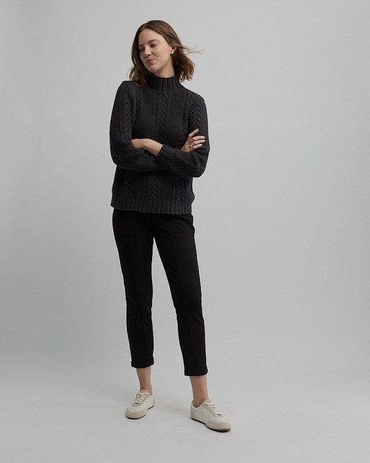 Yarra Trail Womens Thesis Knit - Charcoal Marle