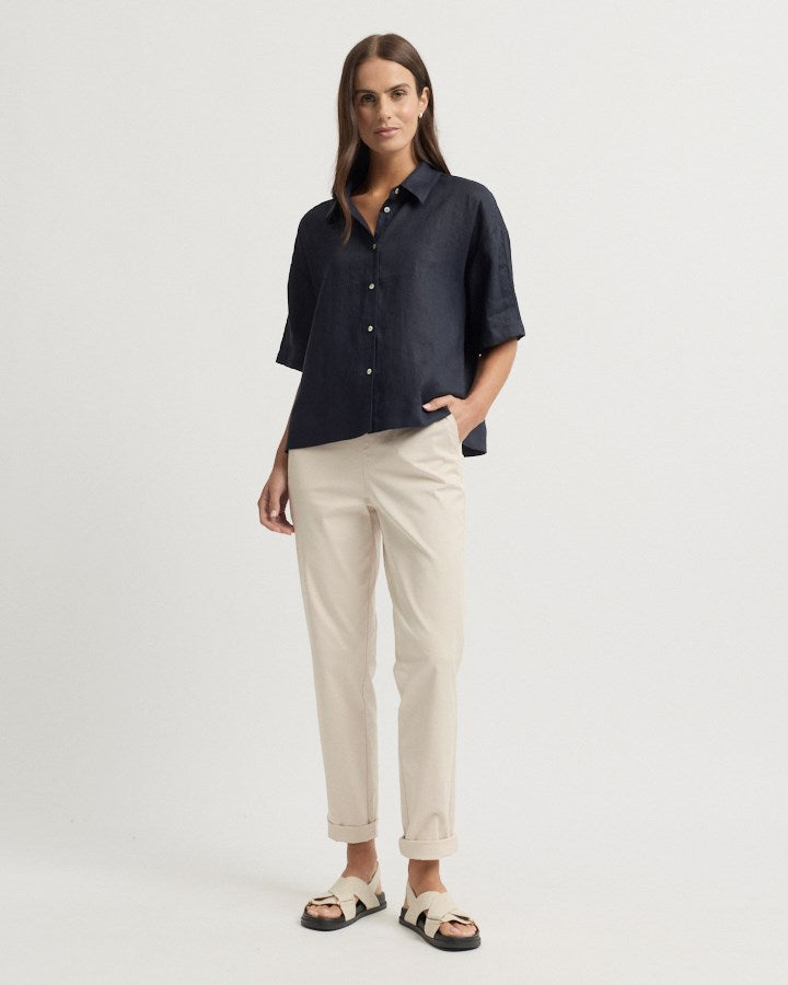 Load image into Gallery viewer, Yarra Trail Womens Tirari Short Sleeve Linen Essence Shirt
