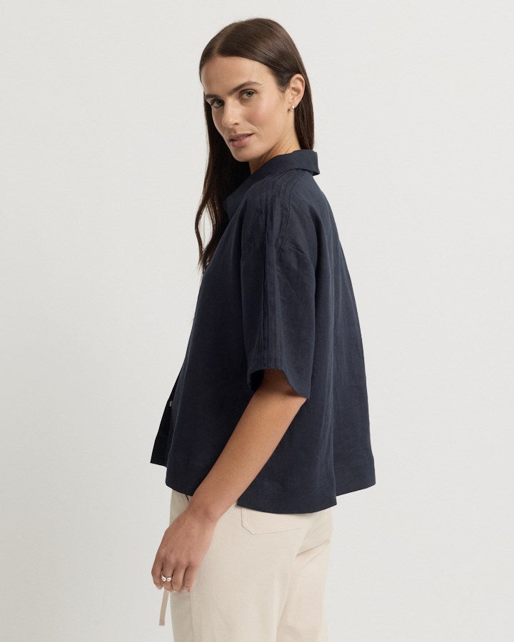 Load image into Gallery viewer, Yarra Trail Womens Tirari Short Sleeve Linen Essence Shirt
