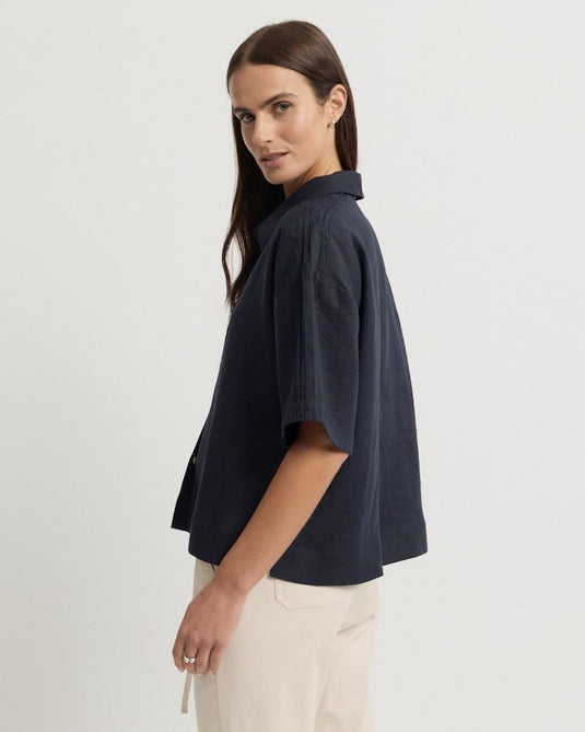 Yarra Trail Womens Tirari Short Sleeve Linen Essence Shirt