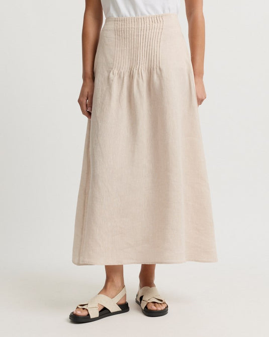 Yarra Trail Womens Tirari Pintuck Skirt - Pebble