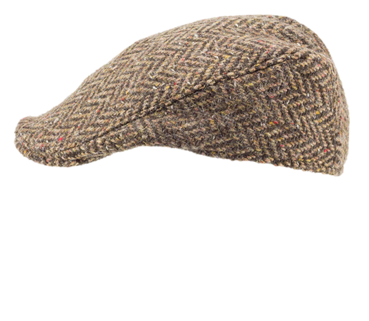 Hanna Hats Mens Donegal Tweed Touring Cap - Patchwork