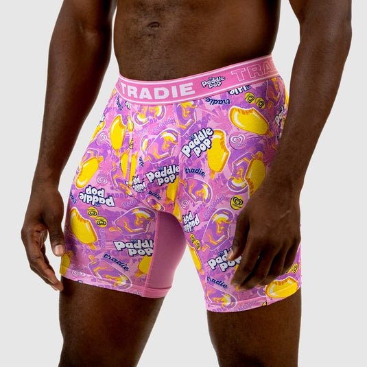 Tradie Mens Bamboo No Chafe Long Leg Trunk - Paddle Pop