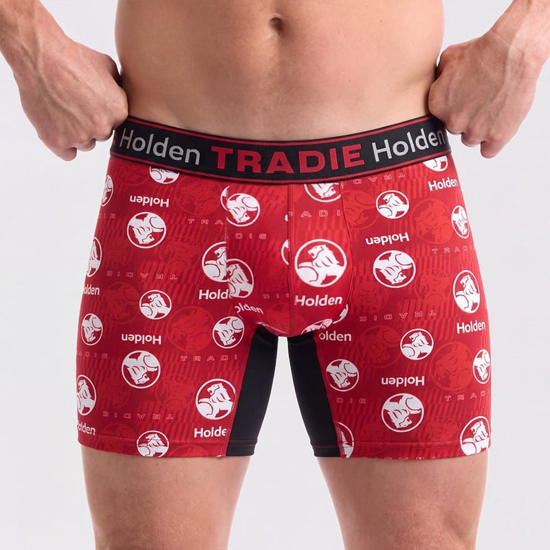 Load image into Gallery viewer, Tradie Mens Bamboo No Chafe Mid Leg Boxer Brief - Holden - Lets Go There
