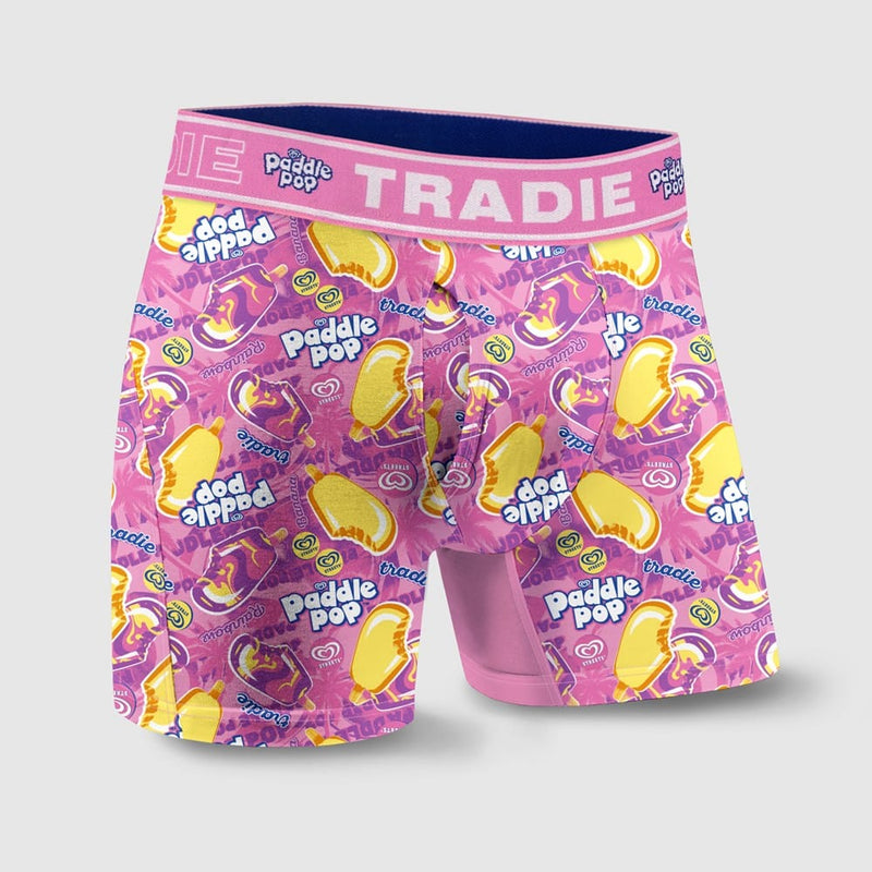 Load image into Gallery viewer, Tradie Mens Bamboo No Chafe Mid Length Trunk - Paddle Pop
