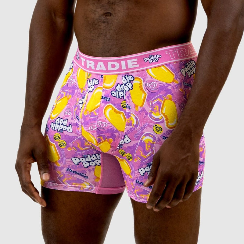 Load image into Gallery viewer, Tradie Mens Bamboo No Chafe Mid Length Trunk - Paddle Pop
