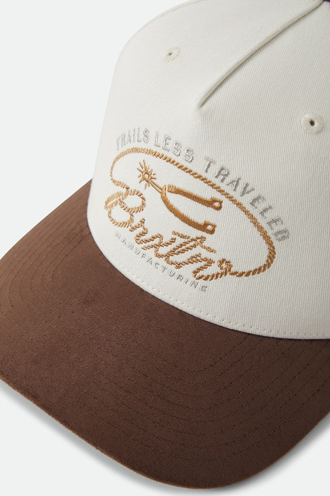 Load image into Gallery viewer, Brixton Trails Snapback - Off White/Walnut Brown
