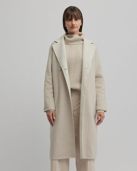 Yarra Trail Womens Twain Coat - Almond/Ecru
